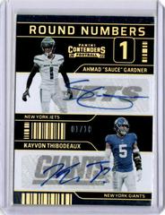 Ahmad 'Sauce' Gardner, Kayvon Thibodeaux [Autograph Gold] Football Cards 2022 Panini Contenders Round Numbers Prices