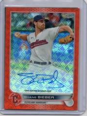 Shane Bieber [Orange] #CA-SB Baseball Cards 2022 Topps Chrome Logofractor Autographs Prices
