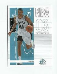 Tim Duncan Basketball Cards 2002 SP Game Used Prices