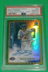 Brice Turang [Gold Refractor] #BT Baseball Cards 2018 Bowman Draft Class of 2018 Autograph Prices