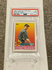 Mark McGwire, Maddux, Swindell Baseball Cards 1989 Topps Stickercard Prices