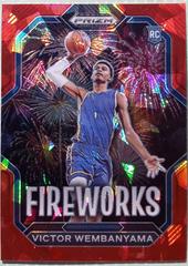 Victor Wembanyama [Red Ice] Basketball Cards 2023 Panini Prizm Draft Picks Fireworks Prices