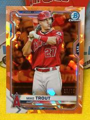 Mike Trout [Orange] #54 Baseball Cards 2021 Bowman Chrome Sapphire Prices