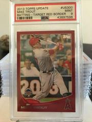 Mike Trout [Batting Target Red Border] Baseball Cards 2013 Topps Update Prices