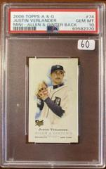 Justin Verlander [Mini Bazooka Back] Baseball Cards 2006 Topps Allen & Ginter Prices