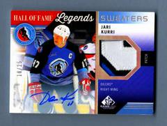 Jari Kurri [Autograph Patch] #HOF-JK Hockey Cards 2021 SP Game Used HOF Legends Sweaters Prices