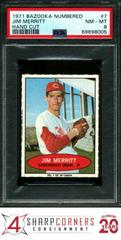 Jim Merritt [Hand Cut] Baseball Cards 1971 Bazooka Numbered Prices