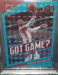 Russell Westbrook [Blue Fluorescent] #8 Basketball Cards 2019 Panini Mosaic Got Game Prices