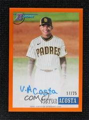 Victor Acosta [Orange] #93PA-VA Baseball Cards 2021 Bowman Heritage Chrome Prospect Autographs Prices