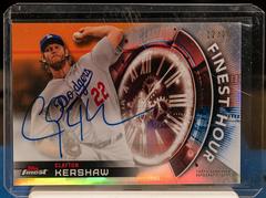 Clayton Kershaw [Orange Refractor] Baseball Cards 2018 Topps Finest Hour Autographs Prices