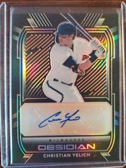 Christian Yelich [Orange] Baseball Cards 2021 Panini Chronicles Obsidian Autographs Prices