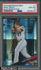 Mike Trout [Blue Refractor] Baseball Cards 2015 Bowman's Best Prices