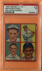 Foxx, Higgins, Mahaffey, Williams #7B Baseball Cards 1935 Goudey 4 in 1 Prices