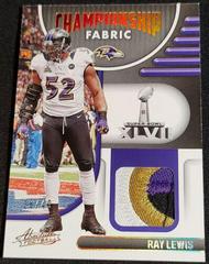 Ray Lewis [Gold] #CF-9 Football Cards 2022 Panini Absolute Championship Fabric Prices