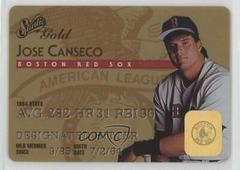 Jose Canseco [Gold] #9 Baseball Cards 1995 Studio Prices
