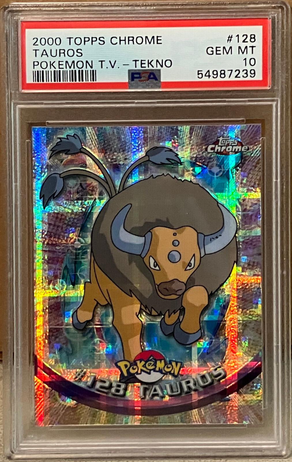 Tauros [Tekno] #128 Pokemon 2000 Topps Chrome