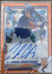 Pete Crow Armstrong [Orange Refractor] #BMA-PC Baseball Cards 2021 Bowman Chrome Mega Box Mojo Autographs Prices