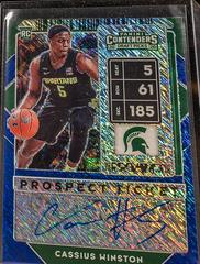 Cassius Winston [Blue Shimmer Autograph] Basketball Cards 2020 Panini Contenders Draft Picks Prices