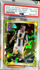 Alessandro Del Piero [Yellow] Soccer Cards 2020 Topps Chrome UEFA Champions League Sapphire Prices