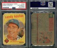 Sandy Koufax Baseball Cards 1959 Venezuela Topps Prices