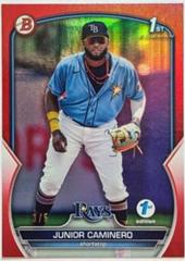 Junior Caminero [Red] Baseball Cards 2023 Bowman 1st Edition Prices