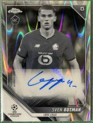 Sven Botman [Black & White Ray Wave Refractor] #CA-SB Soccer Cards 2021 Topps Chrome UEFA Champions League Autographs Prices