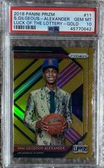 Shai Gilgeous Alexander [Gold] Basketball Cards 2018 Panini Prizm Luck of the Lottery Prices