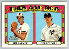 Jim Palmer Gerrit Cole Baseball Cards 2021 Topps Heritage Then & Now Prices