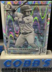 Heriberto Hernandez [Black & White RayWave Refractor] #BDC-100 Baseball Cards 2021 Bowman Draft Chrome Prices
