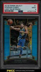 Stephen Curry [Light Blue Prizm] #1 Basketball Cards 2018 Panini Select Prices