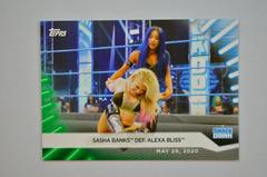 Sasha Banks def. Alexa Bliss [Green] #21 Wrestling Cards 2021 Topps WWE Women's Division Prices