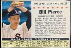 Bill Pierce [Hand Cut] #21 Baseball Cards 1961 Post Cereal Prices