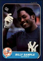 Billy Sample #118 Baseball Cards 1986 Fleer Prices