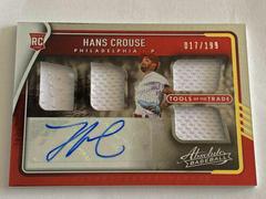 Hans Crouse #TT4S-HC Baseball Cards 2022 Panini Absolute Tools of the Trade 4 Swatch Signatures Prices