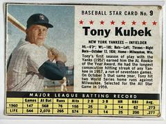 Tony Kubek [Hand Cut] #9 Baseball Cards 1961 Post Cereal Prices