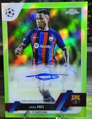 Ansu Fati [Neon Gren] Soccer Cards 2022 Topps Chrome UEFA Club Competitions Autographs Prices