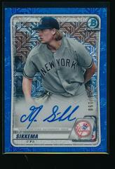 T.J. Sikkema [Blue Refractor] #BMATSI Baseball Cards 2020 Bowman Chrome Mega Box Mojo Autographs Prices