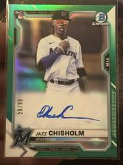 Jazz Chisholm [Green Refractor] #BCRA-JC Baseball Cards 2021 Bowman Chrome Rookie Autographs Prices