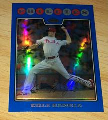 Cole Hamels [Blue Refractor] #10 Baseball Cards 2008 Topps Chrome Prices