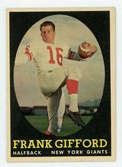 Frank Gifford Football Cards 1958 Topps Prices
