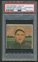 Jerome Dizzy Dean [Cancelled Cut Bottom] Baseball Cards 1933 George C. Miller Prices