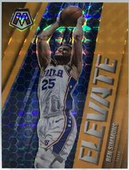 Ben Simmons [Orange Fluorescent] #22 Basketball Cards 2020 Panini Mosaic Elevate Prices