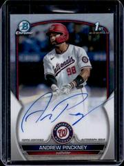 Andrew Pinckney [Refractor] Baseball Cards 2023 Bowman Draft Chrome Prospect Autographs Prices