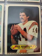 Ken Anderson Football Cards 1983 Topps Stickers Insert Prices