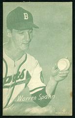 Warren Spahn [Green Tint] #32 Baseball Cards 1953 Canadian Exhibits Prices