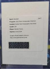 Wander Franco [Patch Autograph Holo Silver] #104 Baseball Cards 2022 Panini Immaculate Prices