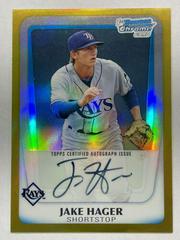 Jake Hager [Gold Refractor] Baseball Cards 2011 Bowman Chrome Draft Prospect Autographs Prices