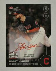 Corey Kluber [Autograph] Baseball Cards 2016 Topps Now Prices