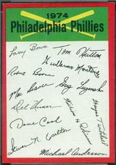 Phil. Phillies Baseball Cards 1974 Topps Team Checklist Prices