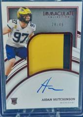 Aidan Hutchinson [Patch Autograph Ruby] #81 Football Cards 2022 Panini Immaculate Collegiate Prices